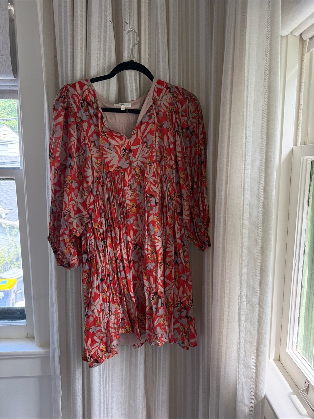 Boutique Floral V-Neck Red mini dress
